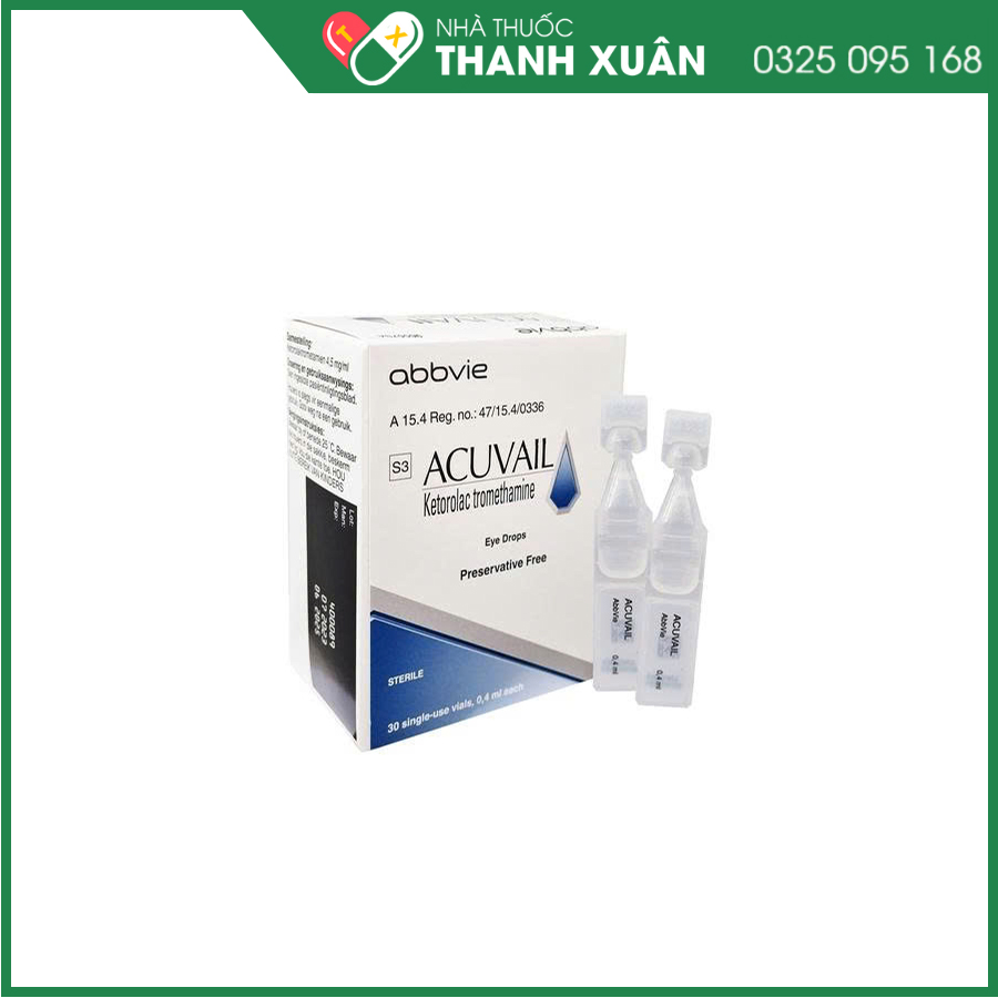 Acuvail điều trị đau và viêm sau phẫu thuật đục thủy tinh thể